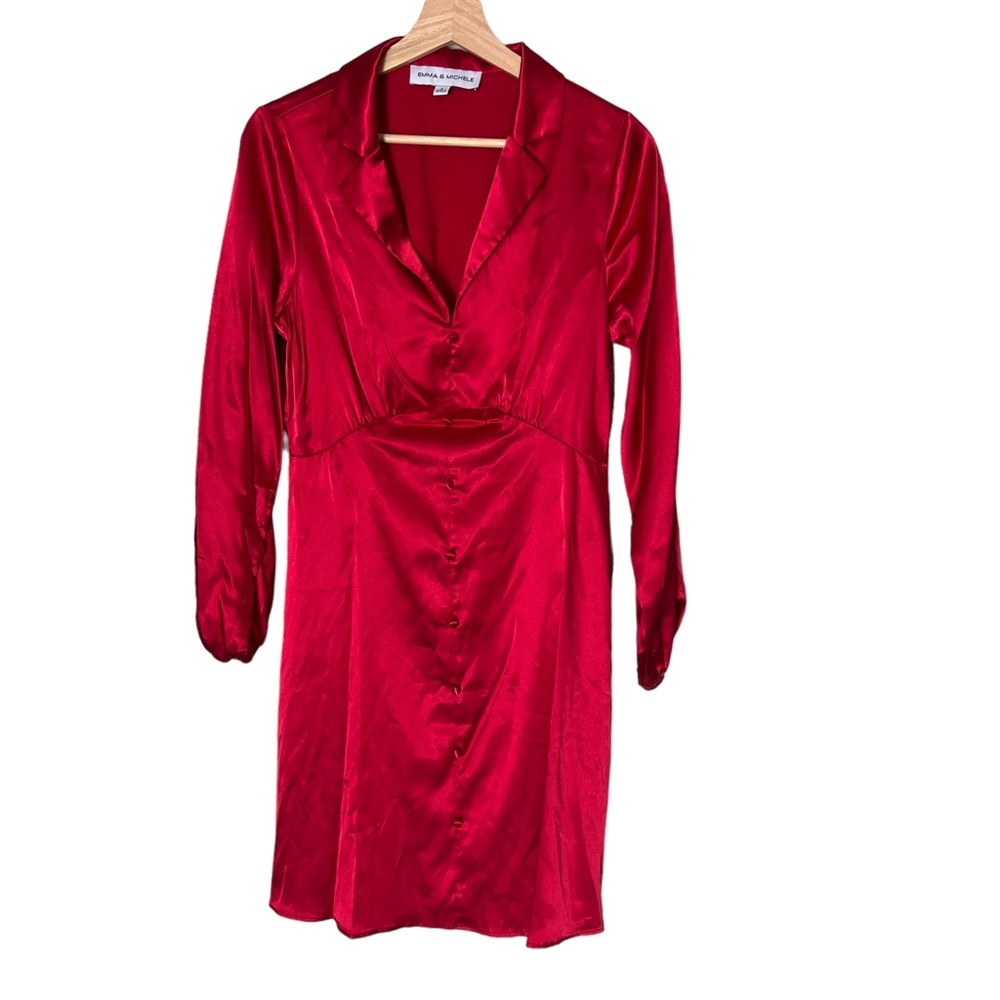 Emma & Michelle Red satin Women’s dress Size small
